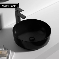 415*415*135mm Bathroom Round Above Counter Matt Black Ceramic Wash Basin 415*415*135mm Bathroom Round Above Counter Matt Black Ceramic Wash Basin